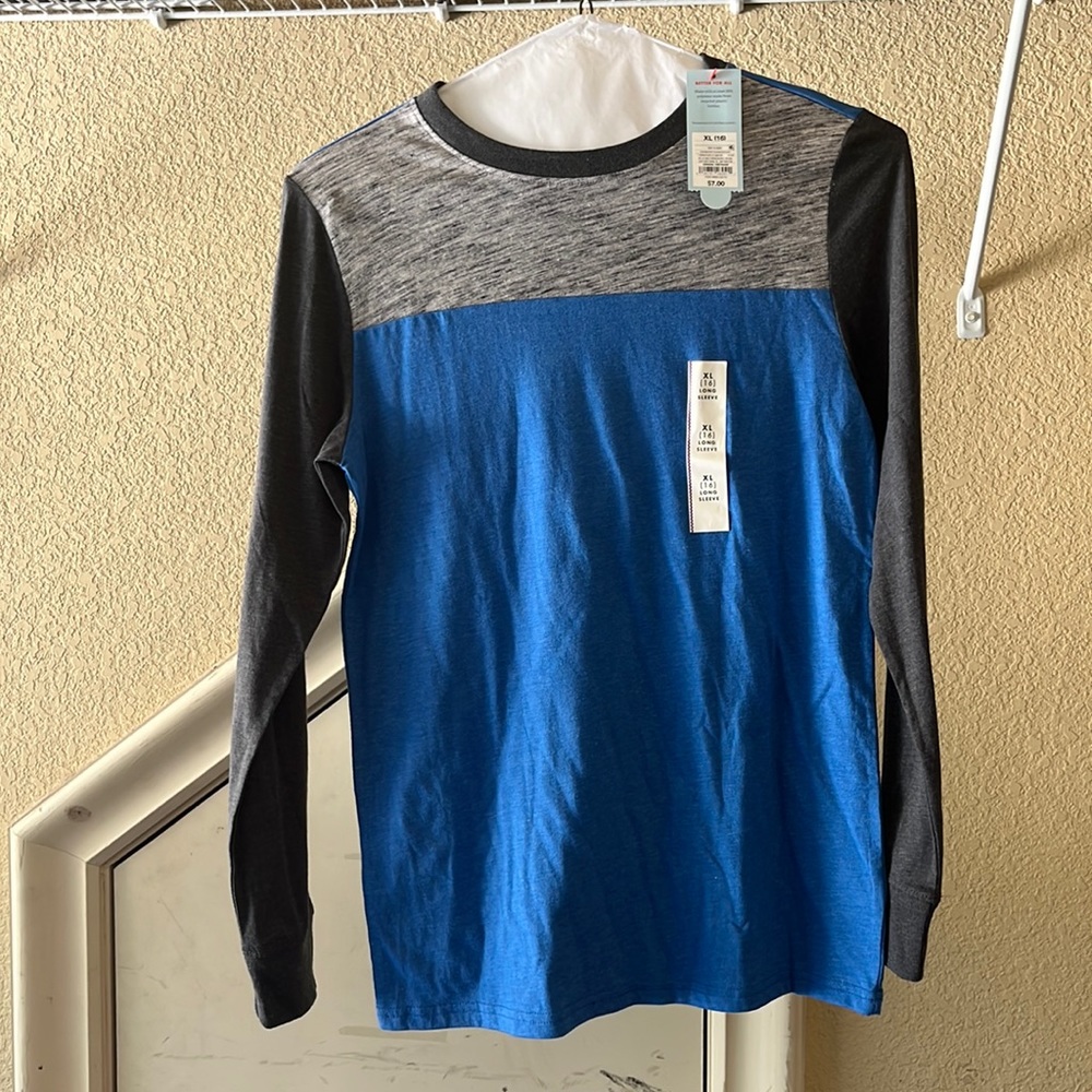 Cat & Jack Boys Long Sleeve Shirt- Size Youth XL- NEW